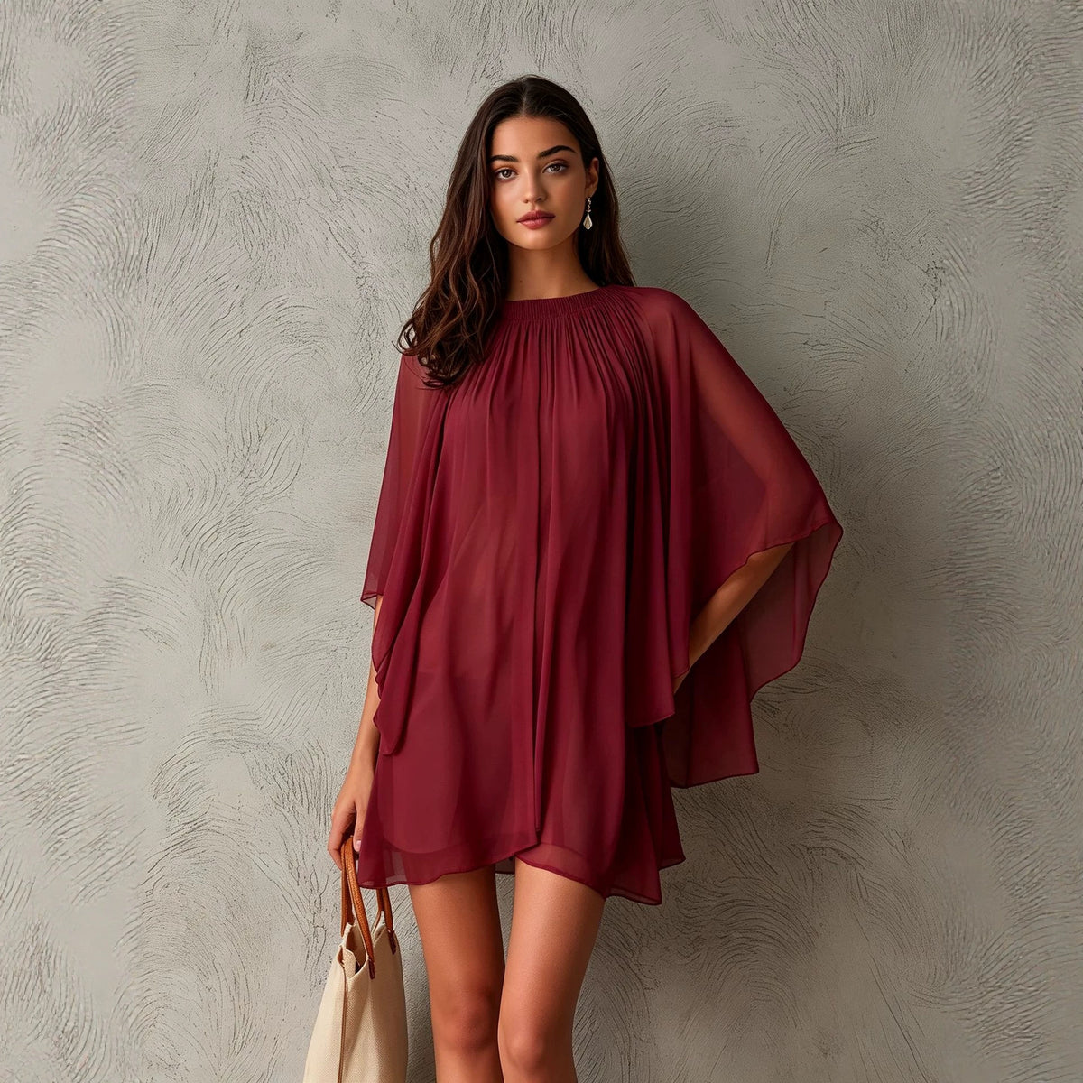 Loose-fit Batwing Sleeve Casual Women's Dress