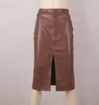 Womens Casual Sexy High-Waisted PU Skirt