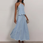 Summer Womens Street-Style Long Skirt Set