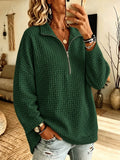 Waffle Zipper Long Sleeved Shirt