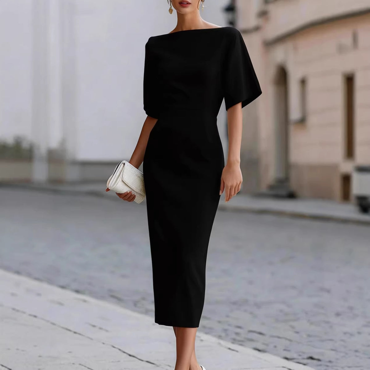 2026 European-style Elegant And Slimming Mid-length Dress For Women With A Waistline.