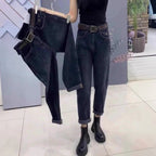 Color-block Tapered Harem Jeans For An Hourglass