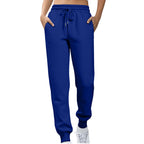 Womens Fleece Sweatpants Solid-color Joggers