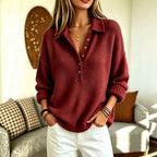 Womens Blended Yarn Textured Sweater