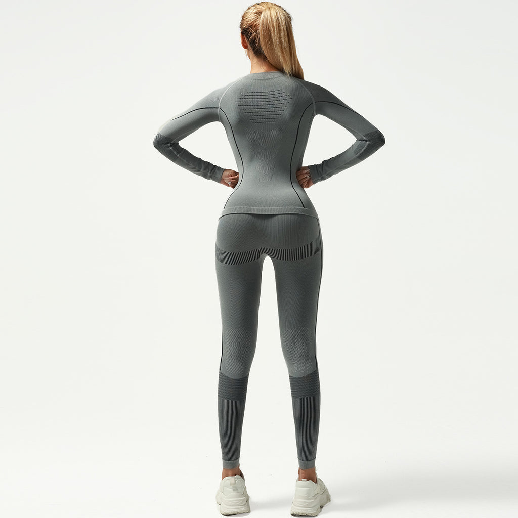 Cross-Border Autumn And Winter Moisture-Wicking Ski Clothing Seamless Training Warm Ski Quick-Drying Intimates Suit Fitness Sportswear