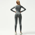 Cross-Border Autumn And Winter Moisture-Wicking Ski Clothing Seamless Training Warm Ski Quick-Drying Intimates Suit Fitness Sportswear