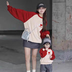AutumnWinter Fleece-lined Extra-thick Family Matching Sweatshirts