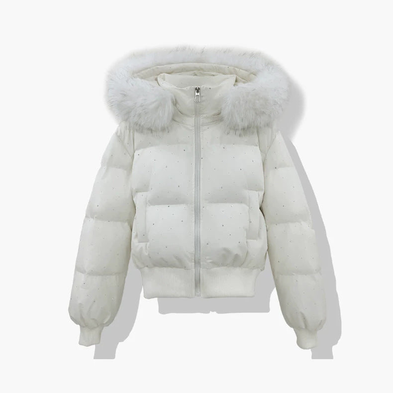 Korean-style Loose-fitting Cotton-padded Coat Thickened And Warm With A Hood