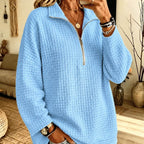 Waffle Zipper Long Sleeved Shirt