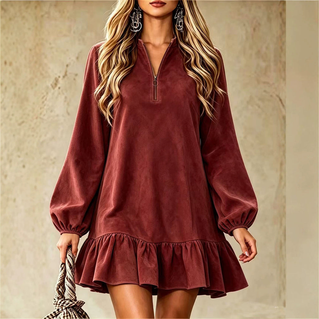 European And American Autumn Loose-fitting Long-sleeved Dress