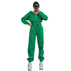 Hooded Zip-Up Waist-Cinching Sweatshirt Womens Set