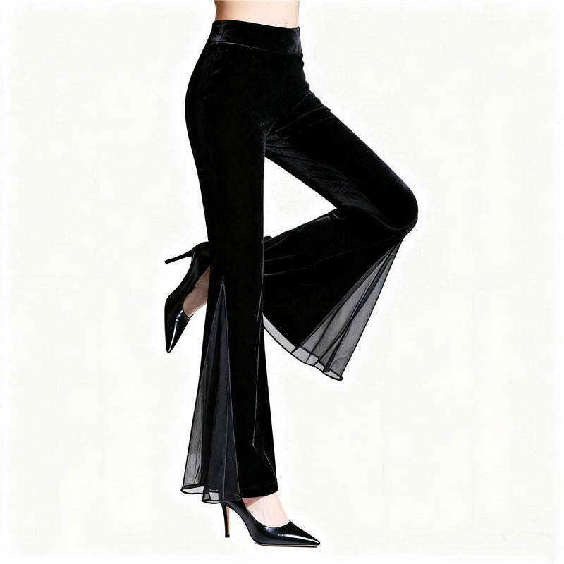 Women's Autumn Winter Velvet-form-fitting Pants For Modern Dance Training