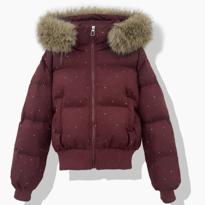 Korean-style Loose-fitting Cotton-padded Coat Thickened And Warm With A Hood