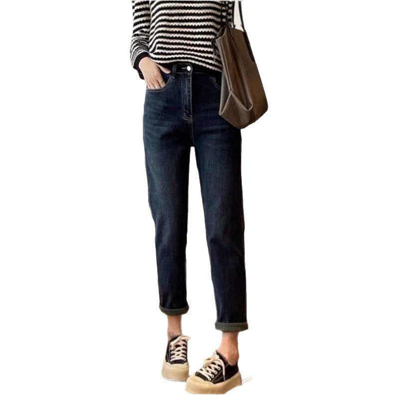 Color-block Tapered Harem Jeans For An Hourglass