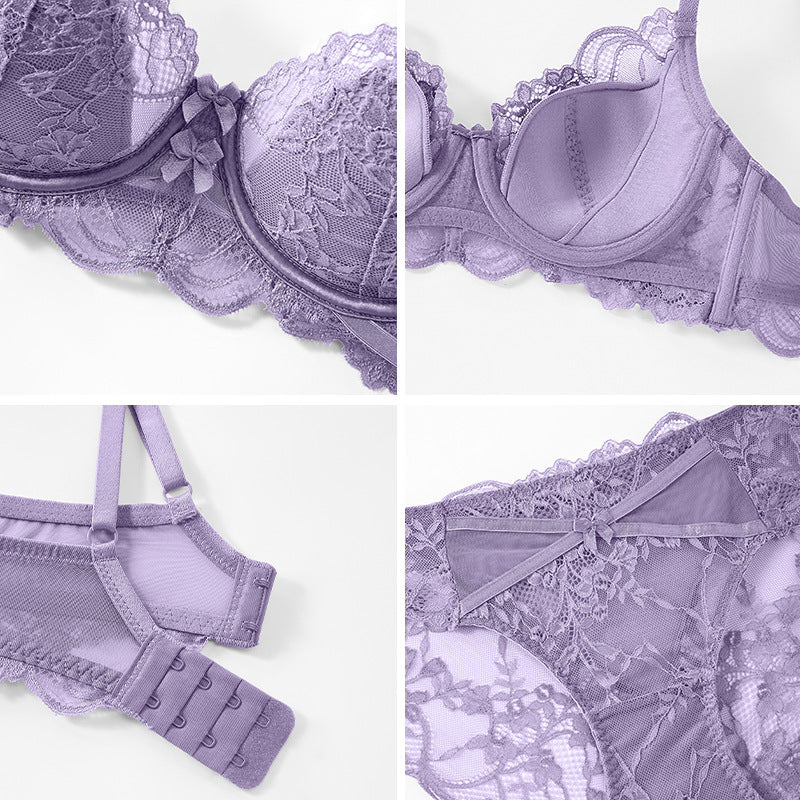 Sexy Lace Push-Up Bra Womens Thin-Style Set