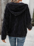 Women's Double-Sided Plush Zip-Up Hooded Cardigan Casual Jacket