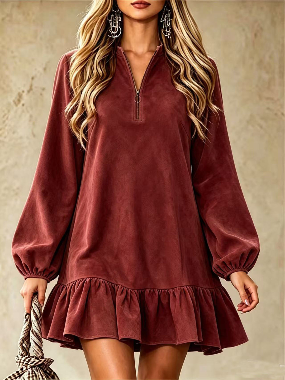 European And American Autumn Loose-fitting Long-sleeved Dress
