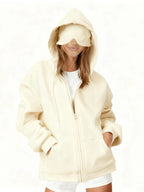 Hooded Cardigan Long-sleeve Zip-up Sweatshirt For Women
