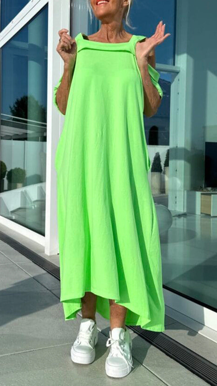 New Womens Strap Loose-fitting Long Dress