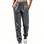 Womens Fleece Sweatpants Solid-color Joggers