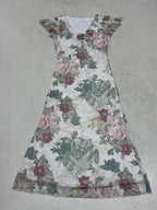 Floral Ruffled V-Neck Mesh Dress Resort