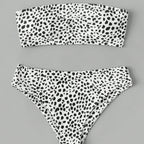Fresh And Chic High-waisted Bandeau Style With A Polka-dot Print