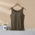 Women's Padded Vest Bra, Built-in Bra Tank Top, Slim Fit, Flattering Modal Underwear For Summer