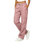 2026 Spring Summer New Style European Cotton Linen Casual Multi Pocket Stylish Work Pants Trendy Multi Pocket Women's Long Pants Women