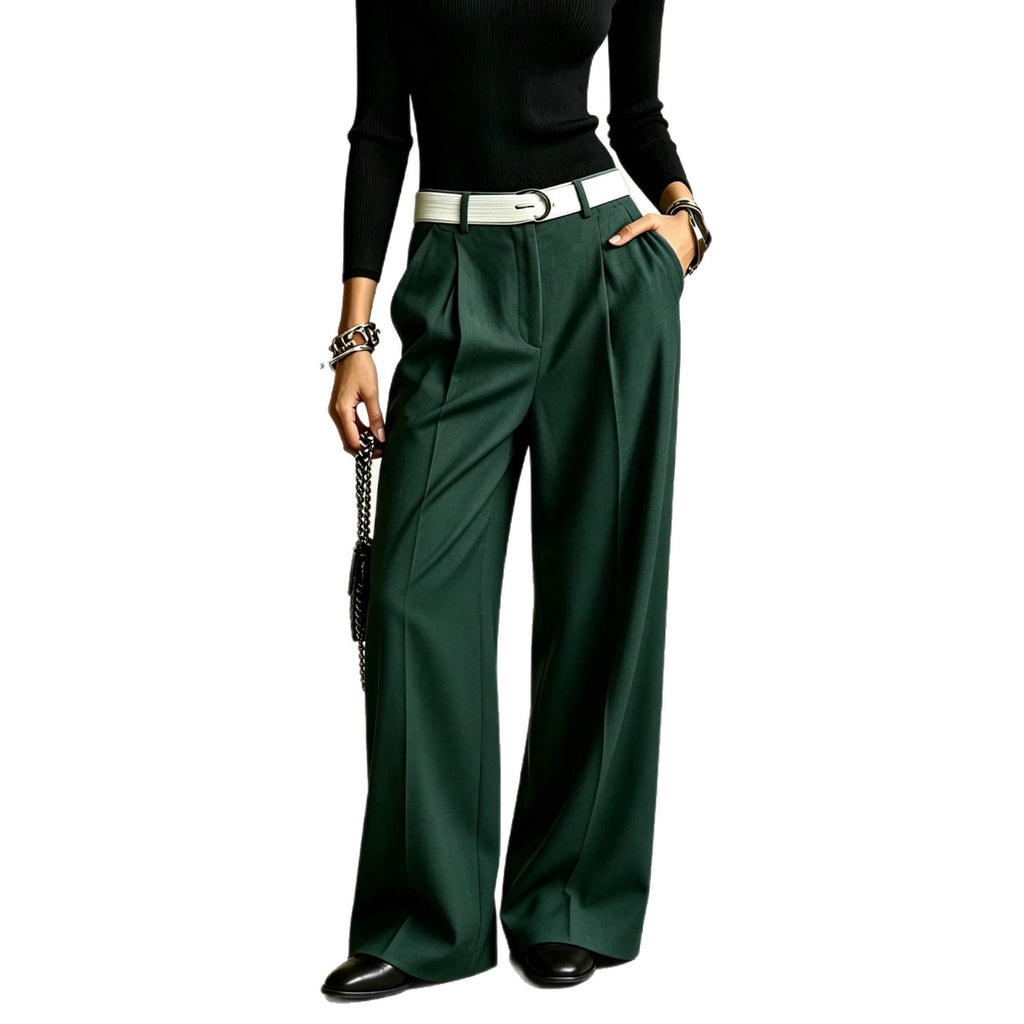 Womens Tailored Trousers Slightly Flared Hem And A Slimming