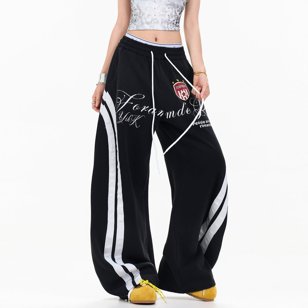 American-style Vintage Washed-and-distressed Casual Sweatpants