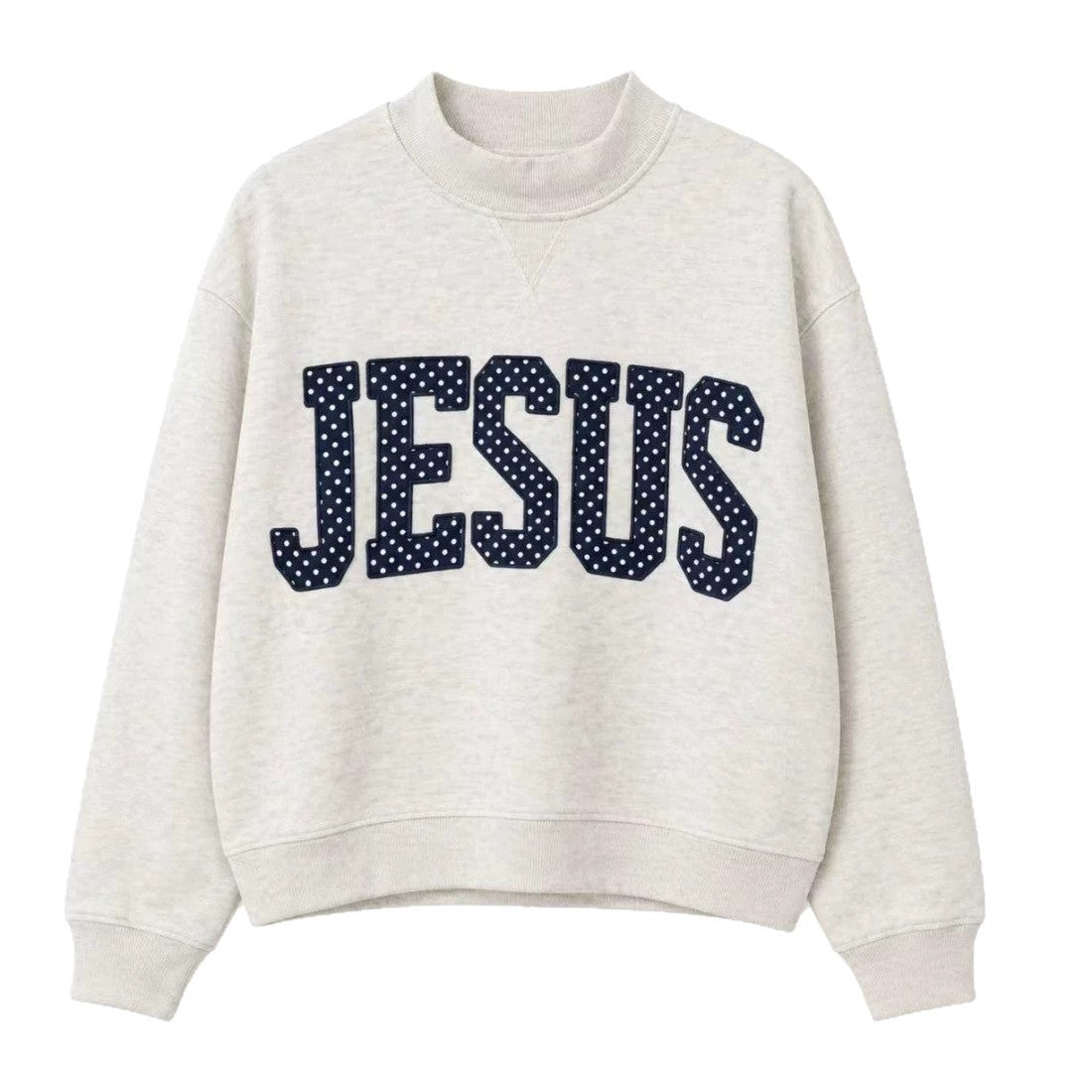 Women's Embroidered Letter Crewneck Long-sleeve Sweatshirt