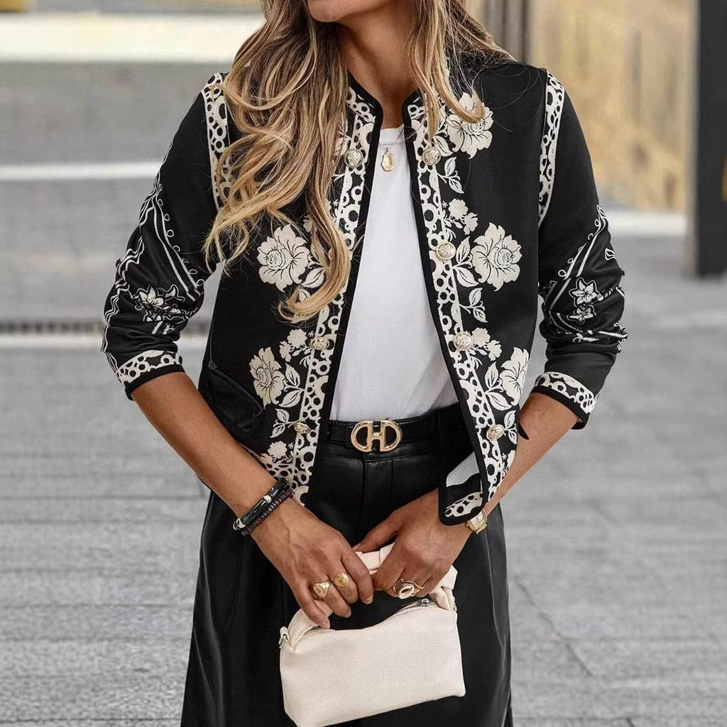 Women's Loose-fitting Top With A Stand-up Collar