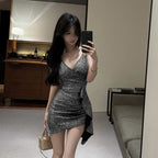 Spliced Strap Bottoming Hip-hugging Dress