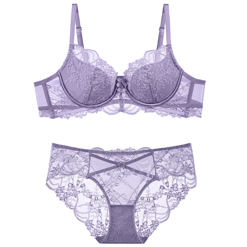 Sexy Lace Push-Up Bra Womens Thin-Style Set