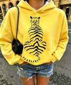 Women Cherry Bow Gingham Print Oversized Hoodie, Long Sleeve Casual Pullover Sweatshirt