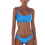 Womens Versatile Zebra-print Sexy Bikini Set