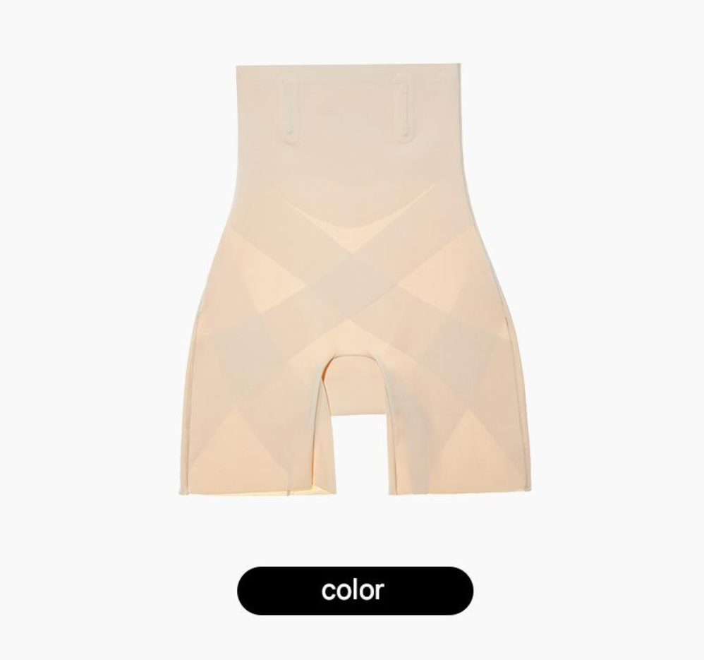 High-waist Tummy Control Pants For Women, Summer Ice Silk Thin Style, Seamless Shaping Underwear With Herringbone Design, Anti-exposure, Butt-lifting, Body-sculpting Leggings-skin Color