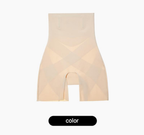 High-waist Tummy Control Pants For Women, Summer Ice Silk Thin Style, Seamless Shaping Underwear With Herringbone Design, Anti-exposure, Butt-lifting, Body-sculpting Leggings-skin Color