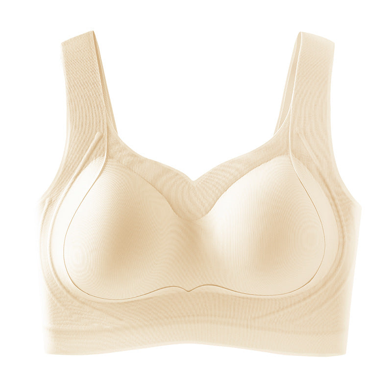 Women's Seamless Wireless Bra - Thin Molded Cup Lift And Gather Support Invisible Underwear For Daily Wear