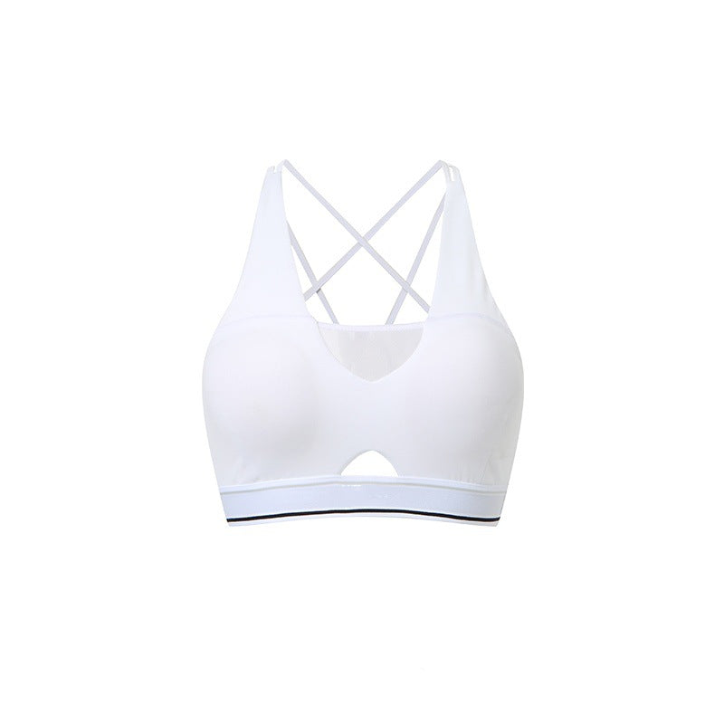 Womens Deep V-Neck Contrasting-Color Back-Cheerful Strap Bra