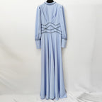 Beaded Long Sleeve Maxi Evening Gown