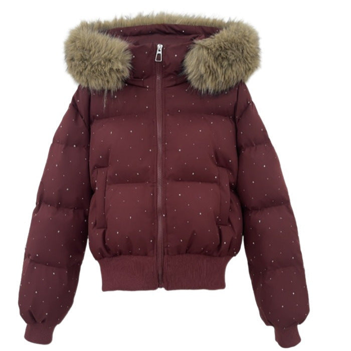 Korean-style Loose-fitting Cotton-padded Coat Thickened And Warm With A Hood