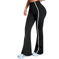New Cross-border Women's Flared Yoga Pants With Contrasting Colors, Versatile High-waisted Butt-lifting Sports Pants, Peach-butt Fitness Bell-bottom Pants