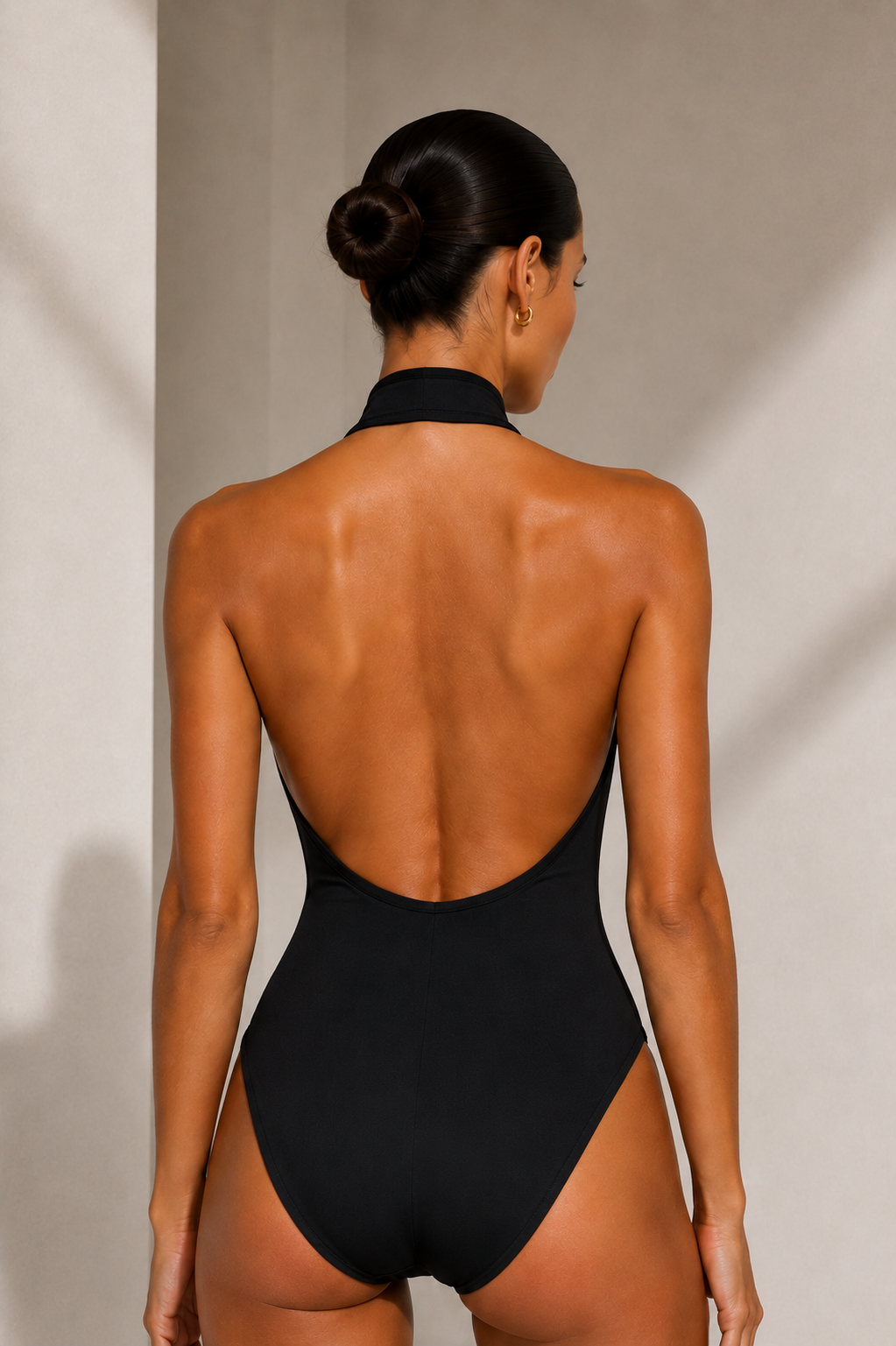 Women's Cross Halter Bodysuit Sleeveless Soft Stretch Fitted Basic Tank Top