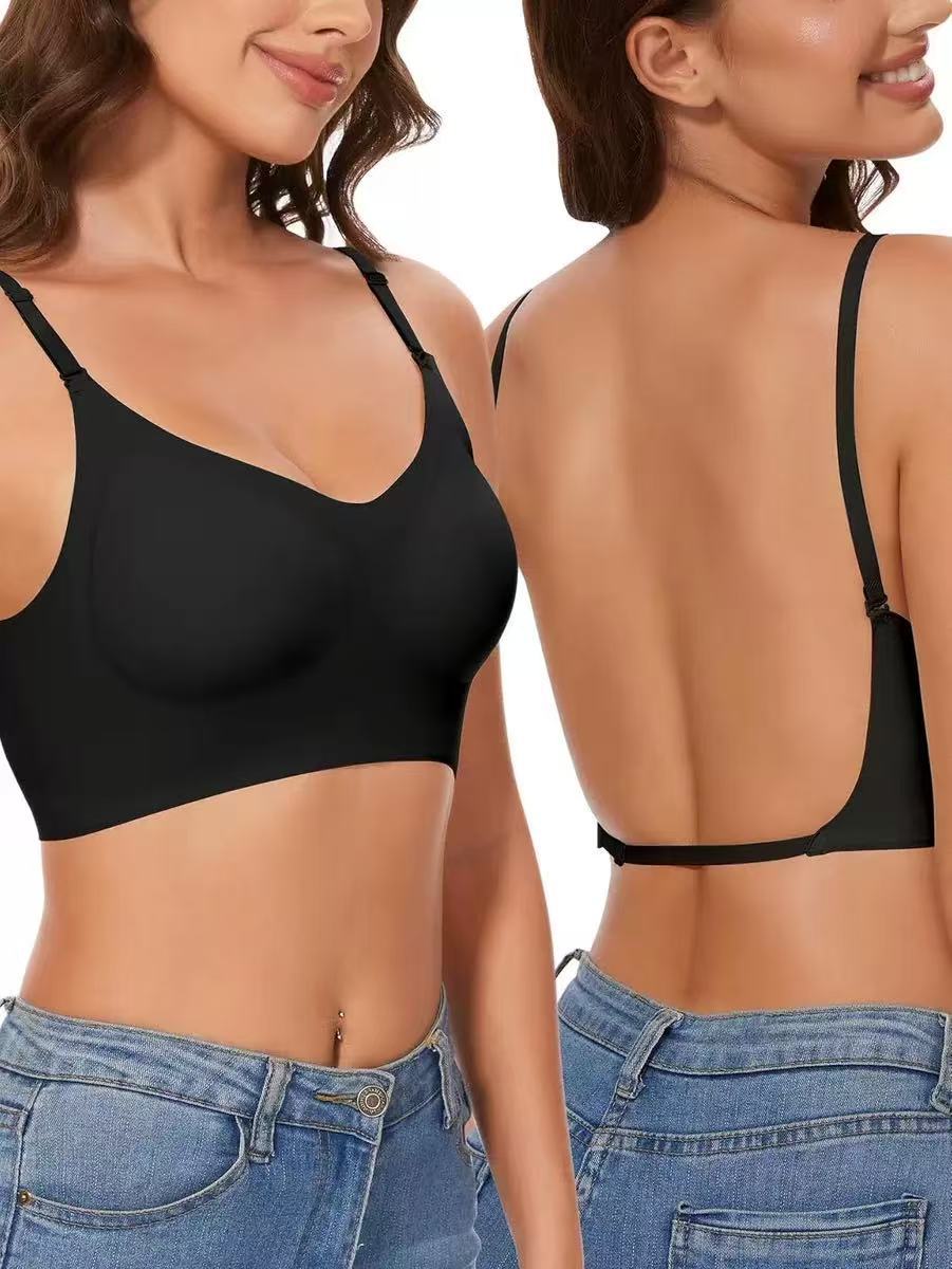 Seamless Full-Coverage Backless Bra Thin U-Shape Beauty Back Style