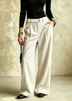 Womens Tailored Trousers Slightly Flared Hem And A Slimming
