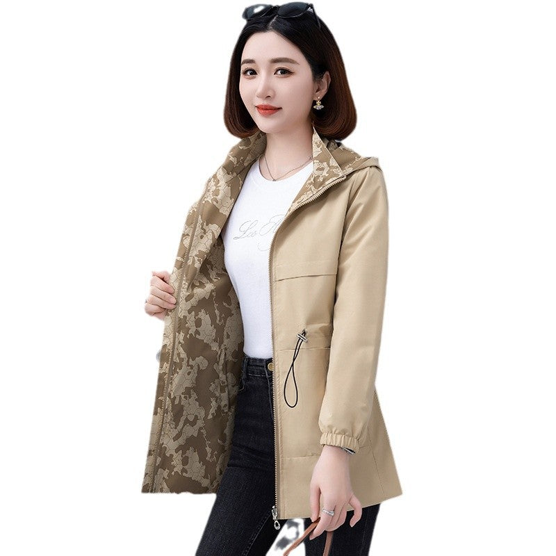 Women's Casual Reversible Short Hooded Jacket