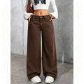 Draped Floor-length Black Straight-leg Jeans