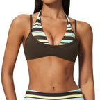 Summer New Style Faux Two-piece Yoga Bra With Contrasting Colors, Beautiful Back, Halter Neck, Multi-style Shoulder Straps, Women's Sports Bra 4549