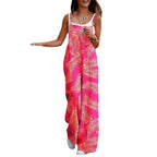 Fashion Women's Printed Crossbody Pocket Wide-Leg Jumpsuit